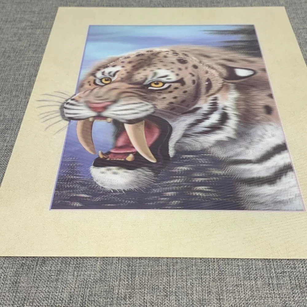 Brand New!‎ Sabertooth Tiger  3D Lenticular Poster 11.5